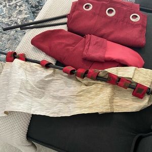 Custom red curtains great for kids room